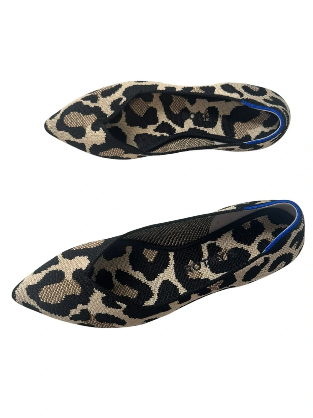 Rothy’s the point desert cat animal print knit flats 6